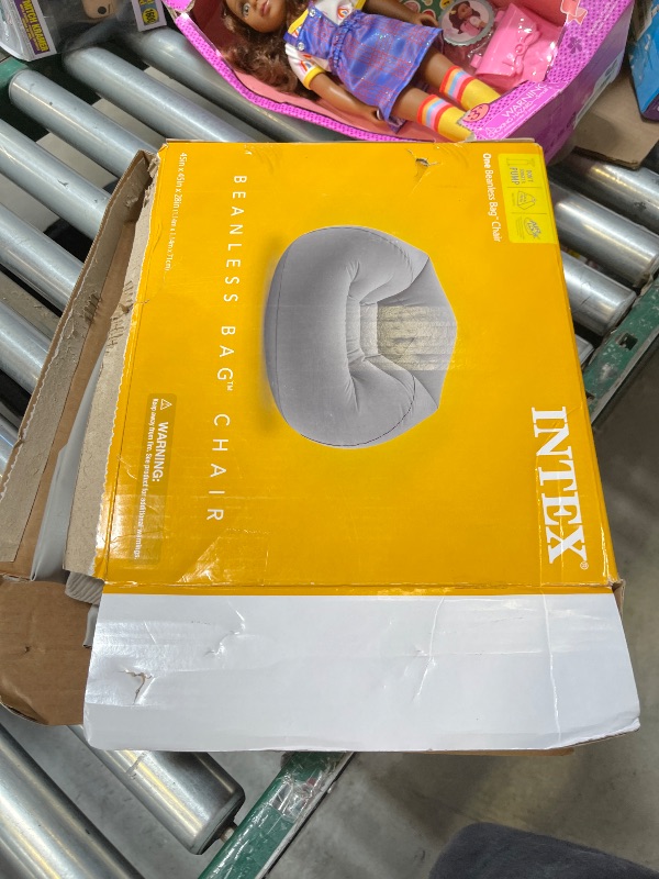 Photo 1 of Intex 68579EP Beanless Bag Inflatable Lounge Chair: Corduroy Textured Flocking – Durable Vinyl – Folds Compactly – 220lb Weight Capacity – 45" x 45" x 28"