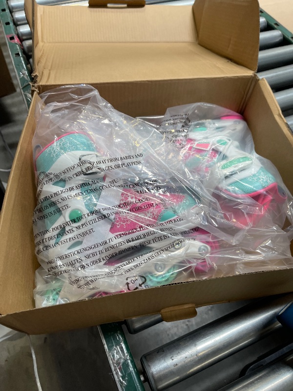 Photo 1 of Roller Derby ION 7.2 Girl's Adjustable Inline Skates White/Mint/Pink Size Small (11-1)