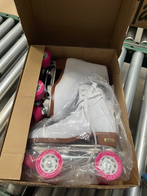 Photo 1 of CHICAGO Skates Premium White Quad Roller Skates for Girls and Women Beginners Classic Adjustable High-Top Design for Indoor or Outdoor Skates and Roller Derby