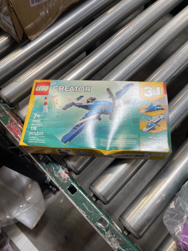 Photo 1 of LEGO Creator 3 in 1 Aircraft Race Plane Toy - Building Toy with 3 Building Options, Airplane, Fighter Jet, or Helicopter - Gift Idea for Kids, Boys and Girls, Ages 7+ - 31160