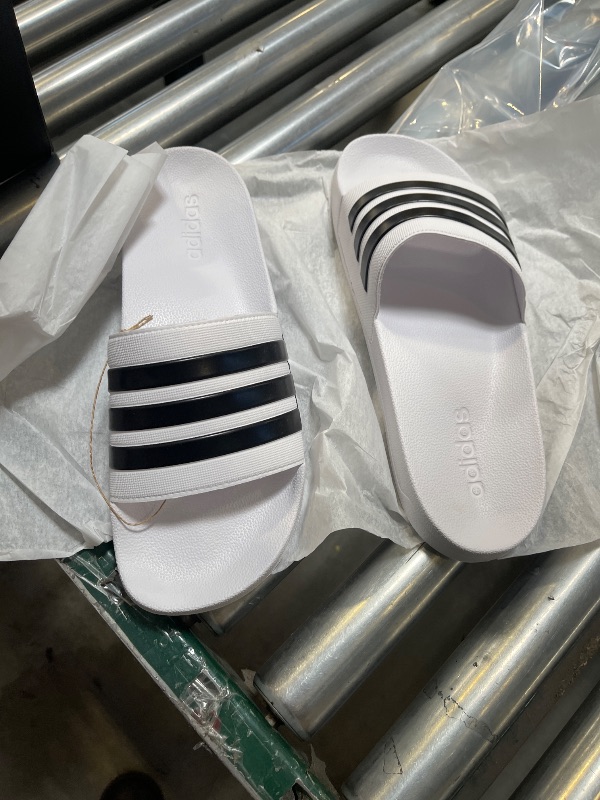 Photo 1 of adidas Unisex Shower Slide Sandal, White/Core Black/White, 13 US Men