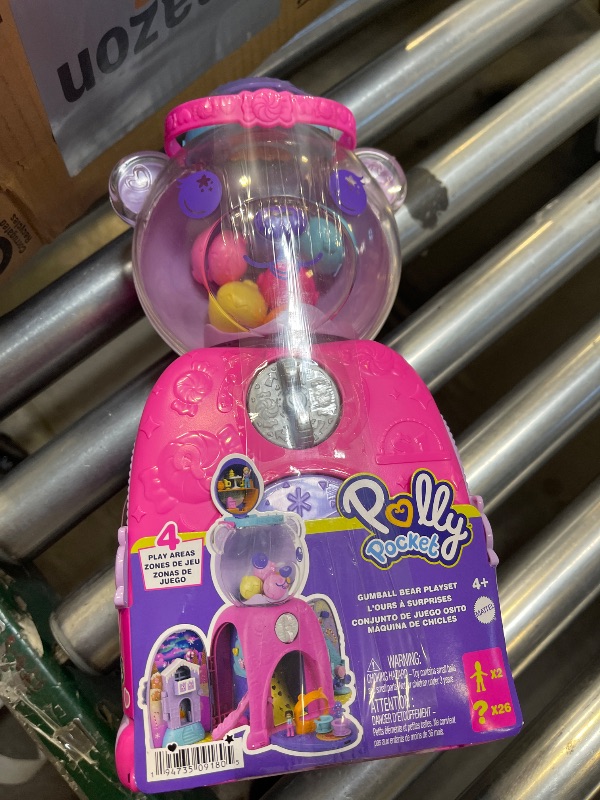 Photo 1 of Polly Pocket Travel Toy, Gumball Bear Playset with 2 Micro Dolls & 26 Surprise Accessories, Animal Toy Compact