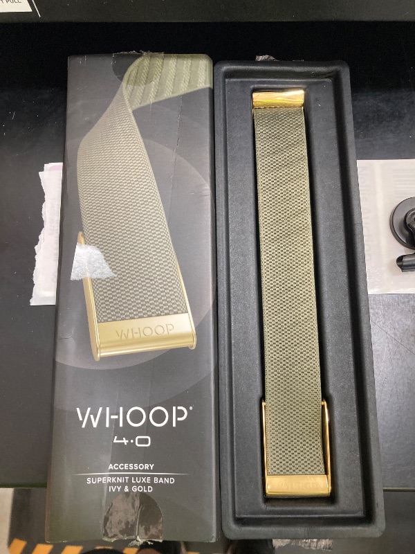 Photo 1 of WHOOP Ultra-Soft SuperKnit Luxe Accessory Wristband 4.0 for Ultimate Comfort, Style and All-Day Wear, Compatible 4.0 Wearable Health, Fitness & Activity Tracker; Ivy & Gold