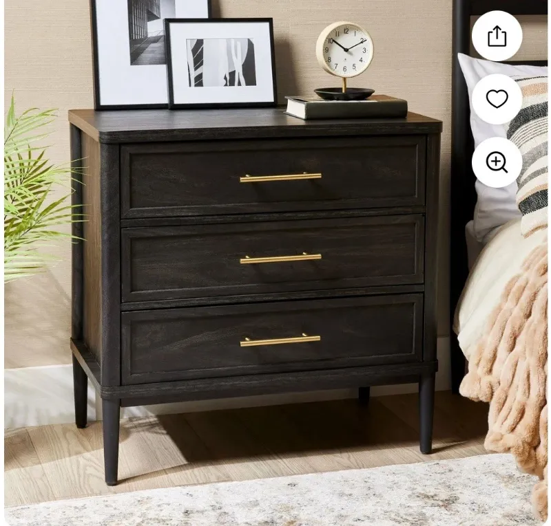 Photo 1 of Better Homes & Gardens BHS336249972028 Oaklee 3-Drawer Nightstand with USB,