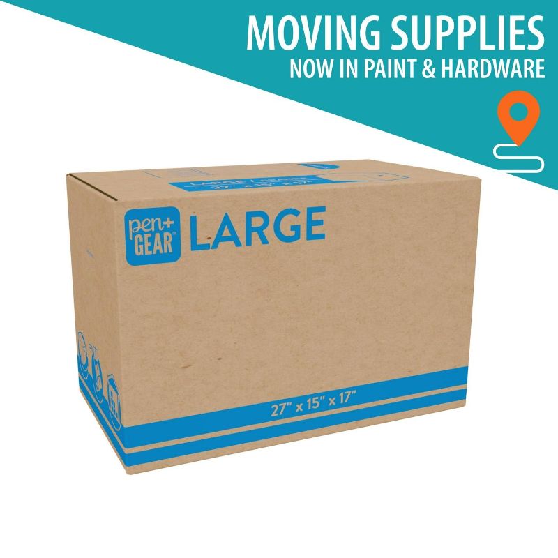 Photo 1 of Large Moving Boxes 27L X 15W X 17.5H Standard Kraft Brown Color Premium 3-Pack