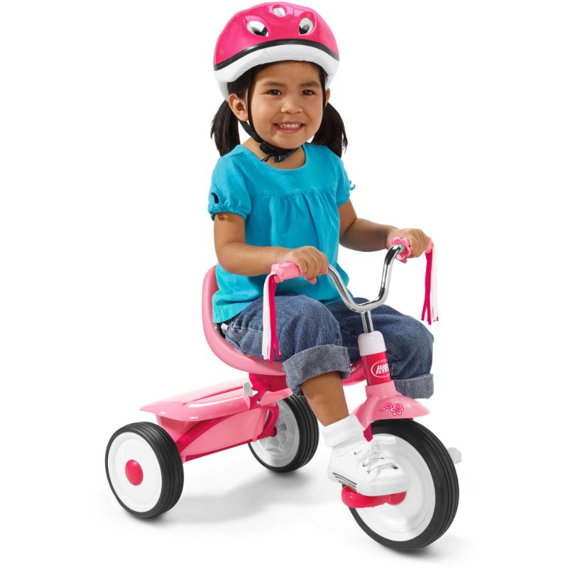 Photo 1 of Radio Flyer Ready to Ride Folding Trike Fully Assembled Pink Beginner Tricycle for Kids Girls