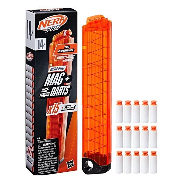 Photo 1 of Nerf Pro Half-Length Dart Magazine 15 Nerf Pro Half-Length Darts 14+