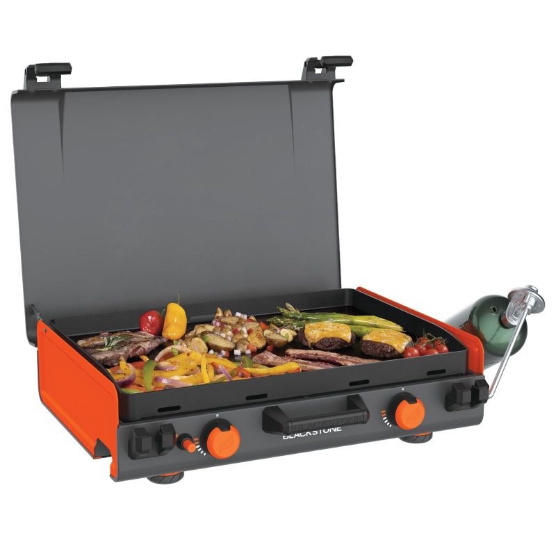 Photo 1 of Blackstone Adventure Ready 20”x14” 2-Burner Propane Camping Griddle with Latching Hood and Handle