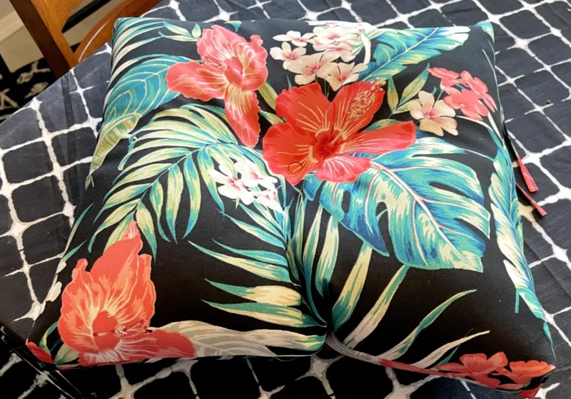 Photo 1 of BH&G Black Tropical Premium Patio Chair Single Tuft Outdoor Cushion