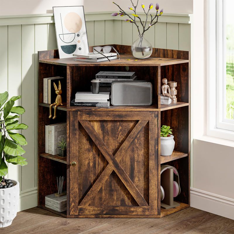 Photo 1 of Corner Storage Cabinet with USB Ports & Outlets
