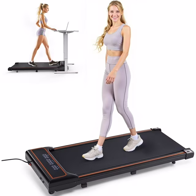 Photo 1 of Simenmax Walking Pad Treadmill, Portable Under-Desk Treadmills for Home and Office, Compact with Adjustable Speed Settings, Quiet Operation, 265 lb Weight Capacity
