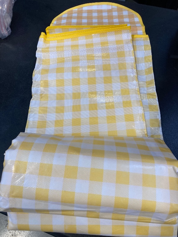 Photo 1 of UDEAR Foldable Picnic Blanket,80"x80" Waterproof, Sand proof, Portable with Tote Bag for Beach, Park, Camping, and Travel, Yellow Plaid