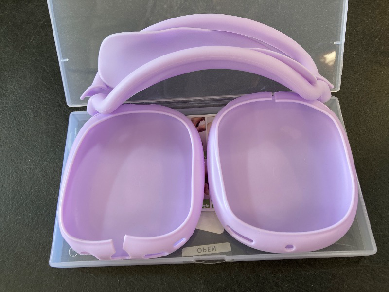 Photo 1 of Silicone Case Cover for Air Pods Max Headphones, Ear Pad Case Cover/Ear Cups Cover/Headband Cover for Air Pods Max(USB-C/Lightning)(2024/2020),Soft Silicone Accessories for Apple Air Pods Max, Pastel Lilac