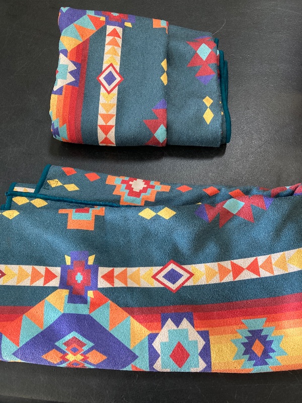 Photo 1 of Sprints Athletic Running Towel, Full-Sized, Car Seat Cover - Performance Microfiber (Aztec Artisans & Chocolate Currency)