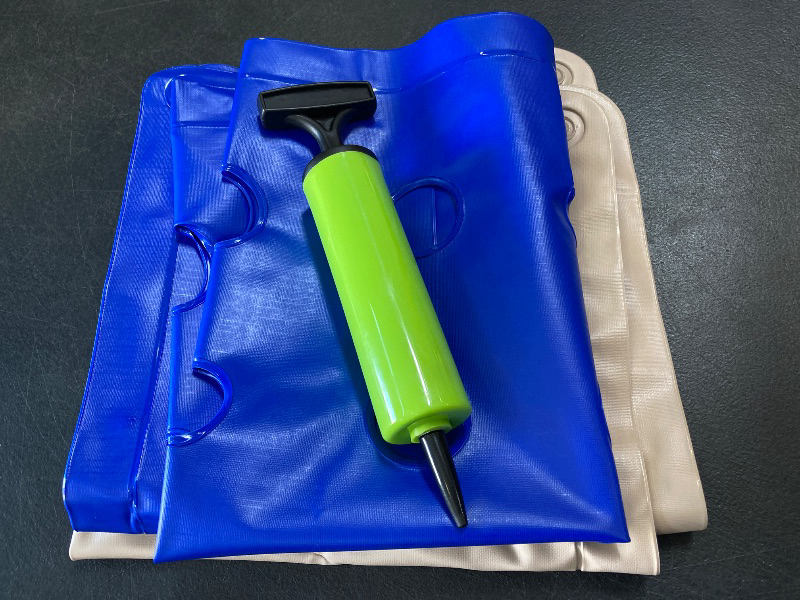 Photo 1 of Waffle Cushion 2 Pack - Inflatable Air Cushion with Pump - Pressure Sore Relief - Cream and Blue 17x17 Inch