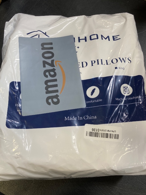 Photo 1 of GOHOME Pillows Standard Size Set of 4 - Bed Pillows for Sleeping 4 Pack, Cooling Supportive Hotel Pillows with Premium Soft Down Alternative Fill for Side Stomach and Back Sleepers