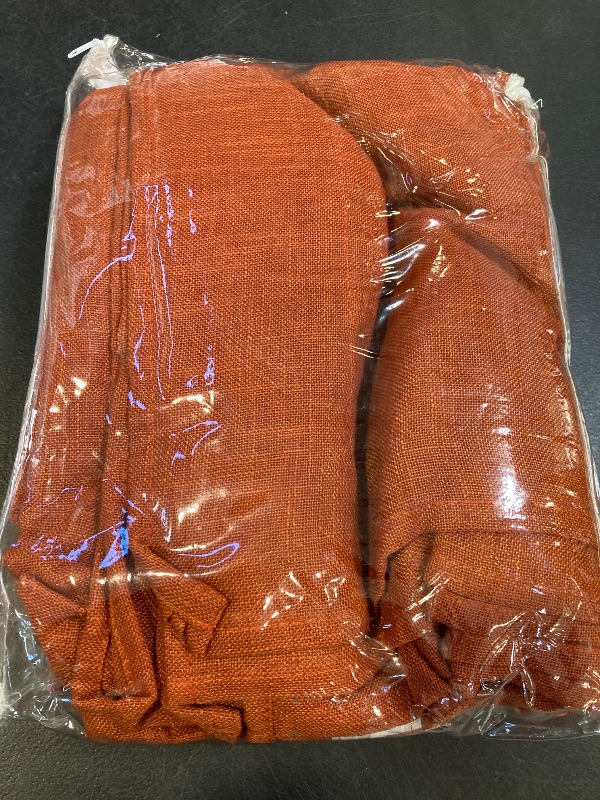 Photo 1 of MIULEE Rust Linen Curtains 96 Inches Long 2 Panels for Bedroom Living Room, Pinch Pleated Soft Thick Linen Textured Window Drapes Semi Sheer Light Filtering Terracotta Orange Boho Bohemian Fall Decor