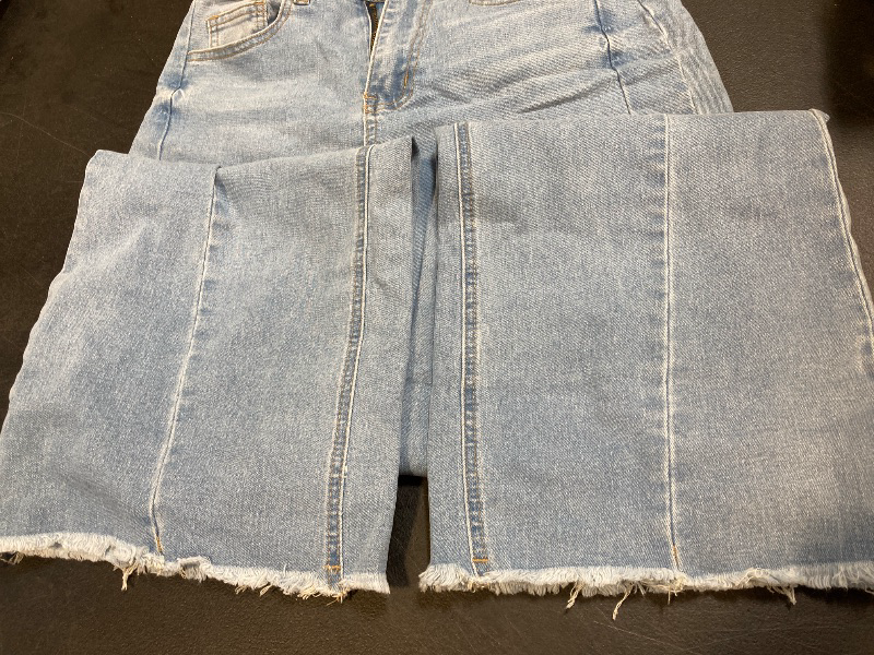 Photo 1 of GRAPENT Light Blue Stretchy High Waisted Wide Leg Sky Blue Women's Jeans - size S