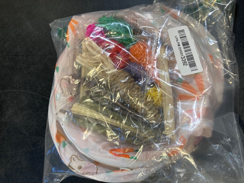 Photo 1 of HERCOCCI Rabbit Toys, Bunny Tunnels & Tubes, Collapsible 3 Way Rabbit Hideout Tunnel with Chew Toys for Bunny Guinea Pig Ferret Kitten