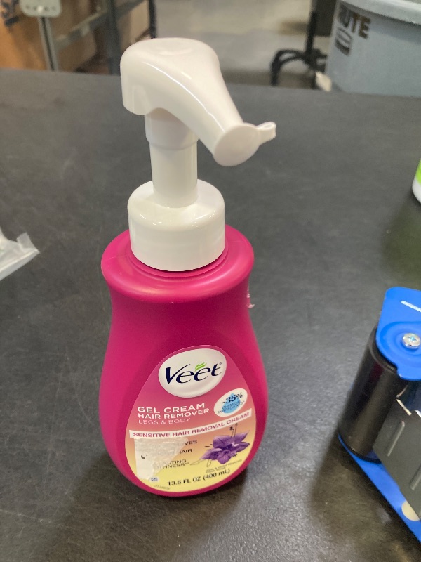 Photo 1 of VEET 5 Min Sensitive Skin Hair Removal Cream For Women, Bikini Hair Removal Gel, Dermatologically Tested Depilatory Cream For Legs, Arms, Bikini Line, 13.5 FL OZ Pump Bottle with Tool,