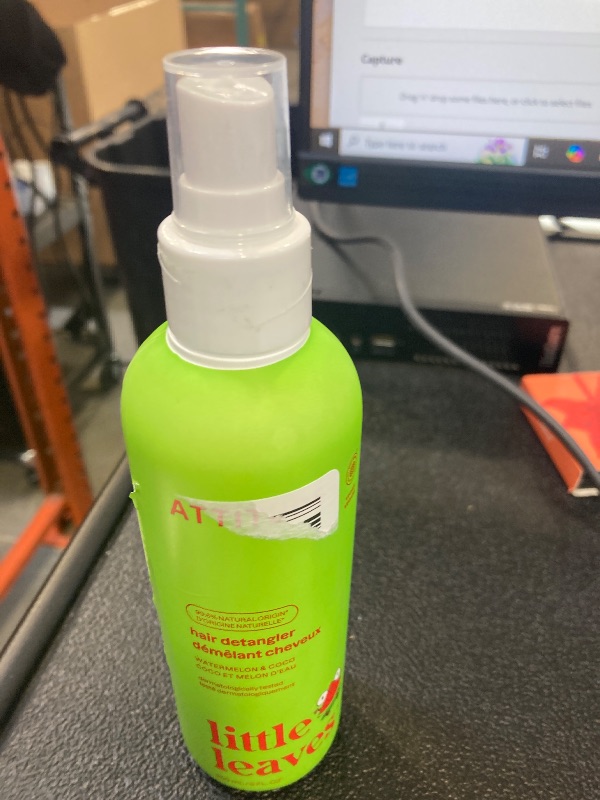 Photo 1 of ATTITUDE Rinse-free Hair Detangler Spray for Kids, EWG Verified Leave In Product, Plant- and Mineral-Based Ingredients, Vegan, Watermelon & Coco, 8 Fl Oz