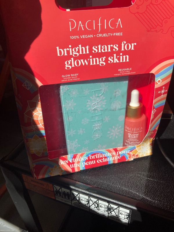 Photo 1 of Pacifica Glow Baby Brightening Serum & Reusable Face Mask Set – Vitamin C + Glycolic Acid for Radiant Hydrated Skin, Clean Vegan Skincare Gift Kit for Women & Teens, Stocking Stuffer Beauty Set