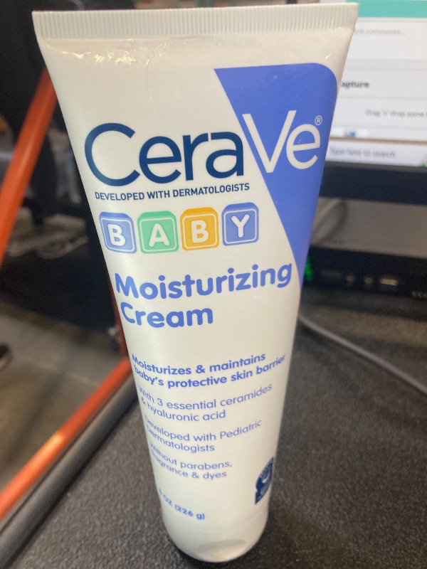 Photo 1 of CeraVe Baby Cream, Gentle Moisturizing Cream with Ceramides, Fragrance, Paraben, Dye & Phthalates Free, Rich & Non-Greasy Feel, Gentle Baby Skin Care, 8 Ounce