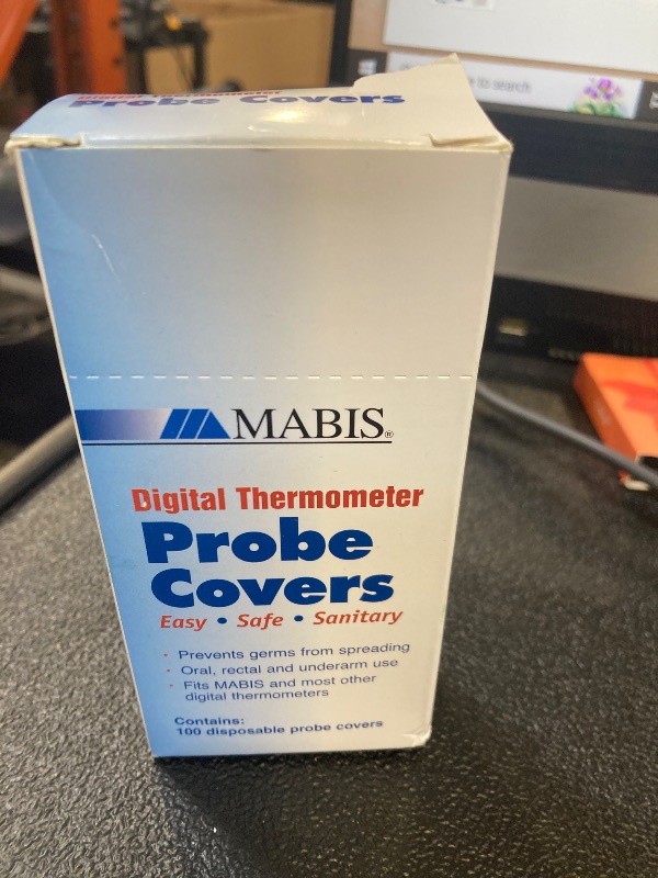 Photo 1 of MABIS Disposable Probe Covers for Digital Thermometers, Box of 100, FSA Eligible, Can be Used Orally, Rectally or Under the Arm