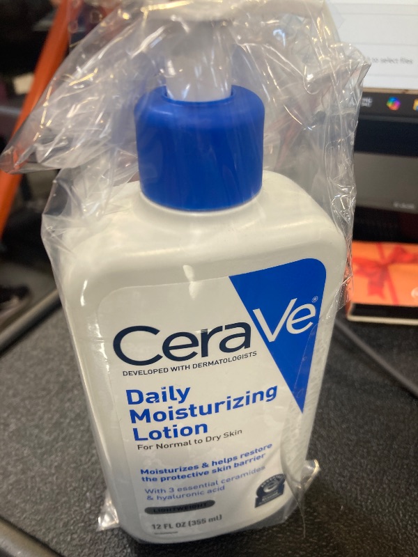 Photo 1 of CeraVe Daily Moisturizing Lotion for Dry Skin, Body Lotion & Face Moisturizer with Hyaluronic Acid and Ceramides, Daily Moisturizer, Fragrance Free, Oil-Free, 12 Ounce