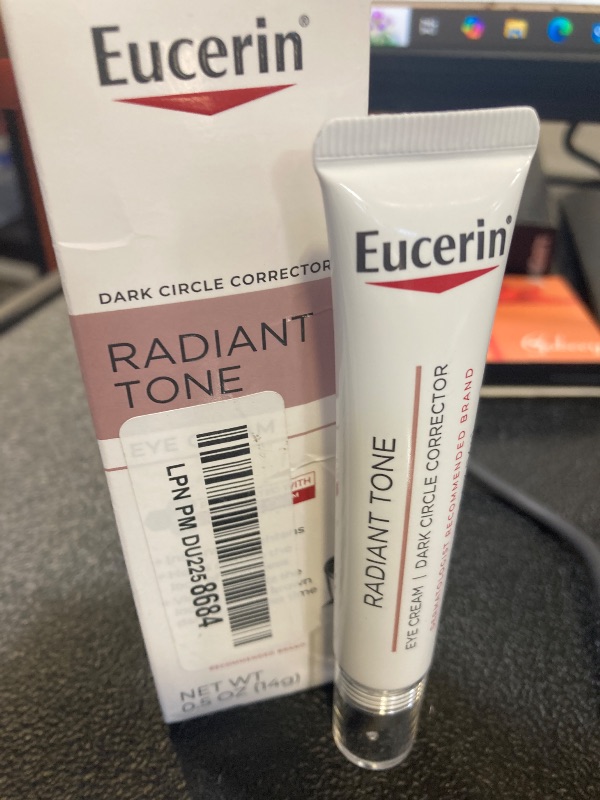 Photo 1 of Eucerin Radiant Tone Eye Cream Dark Circle Corrector, Eye Brightening Cream with Thiamidol and Hyaluronic Acid, Helps Reduce the Look of Eye Puffiness, 0.5 Oz Tube