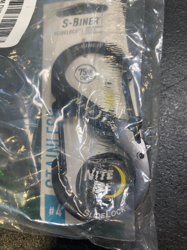 Photo 1 of Nite Ize S-Biner SlideLock 1.8 in. Dia. Stainless Steel Black Carabiner Key Holder