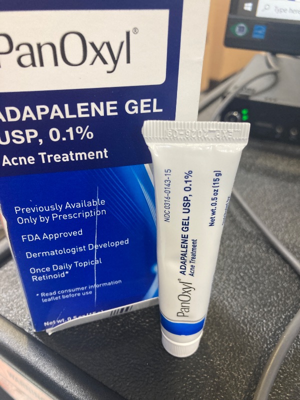 Photo 1 of PanOxyl Adapalene 0.1% Leave-On Gel, 30 Day Supply, Retinoid Gel Acne Treatment, Acne Prone Skin, Oil Free, Fragrance Free, 0.5 oz