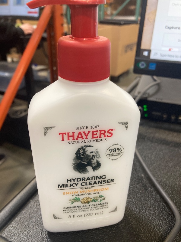 Photo 1 of Thayers Milky Face Cleanser with Snow Mushroom, Hyaluronic Acid - Gentle, Hydrating, Dermatologist Recommended for Dry, Sensitive Skin - Paraben Free, 8 oz