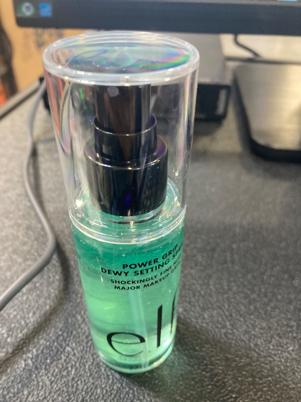 Photo 1 of e.l.f. Power Grip Dewy Setting Spray, Ultra Fine Mist Made With Hyaluronic Acid, Grips Makeup For A Hydrated, Dewy Finish, Vegan & Cruelty-Free