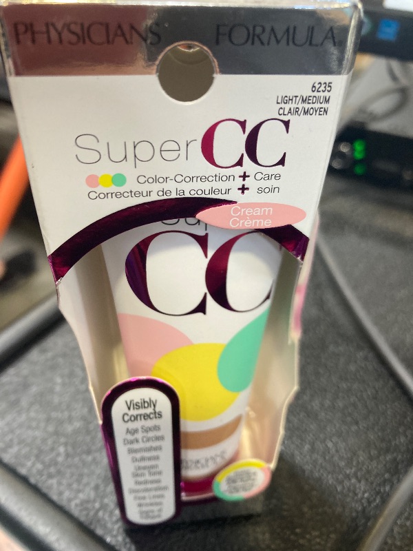 Photo 1 of Physicians Formula Super CC+ Cream Color-Correction + Care Cream Full Coverage Light Foundation, Anti Aging Hydrating Serum, For Uneven Skin Tone, Dermatologist Approved