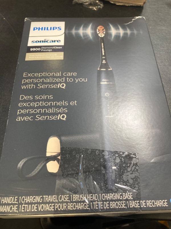 Photo 1 of Philips Sonicare 9900 Prestige Rechargeable Electric Power Toothbrush with SenseIQ, Midnight, HX9990/12