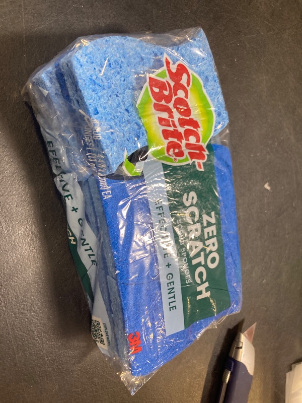 Photo 1 of Scotch-Brite Zero Scratch Scrub Sponge, 9 Kitchen Sponges for Cleaning Around the Home, Bathroom & More, Effective + Gentle Dish Scrubber, Best for Nonstick Pots and Pans, Safe on Most Surfaces