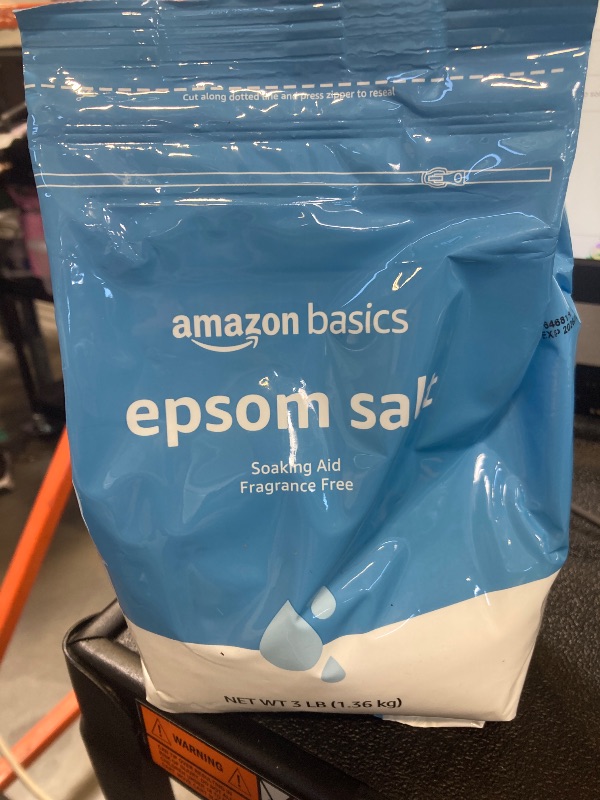 Photo 1 of Amazon Basics Epsom Salt Soak, Magnesium Sulfate USP, 3 Pound, 1-Pack