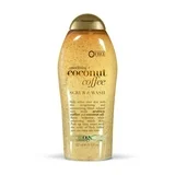 Photo 1 of OGX Smoothing + Coconut Coffee Exfoliating Body Scrub with Arabica Coffee & Coconut Oil, Moisturizing Body Wash for Dry Skin, Paraben-Free with Sulfate-Free Surfactants, 19.5 Fl Oz, 