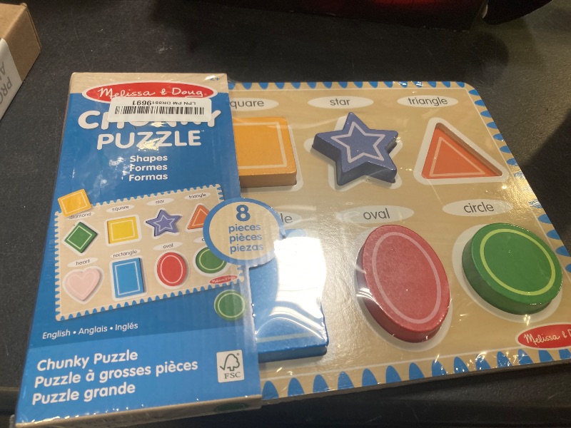 Photo 1 of Melissa & Doug Shapes Wooden Chunky Puzzle (8 pcs) - FSC Certified