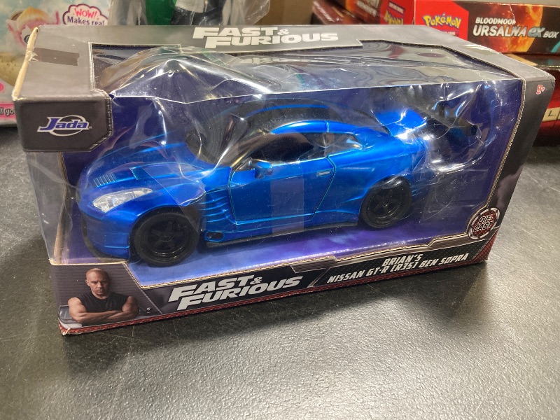 Photo 1 of Jada Toys Fast & Furious 1:24 2009 Brian's Nissan GT-R R35 Ben Sopra Die-cast Car, Toys for Kids and Adults Blue