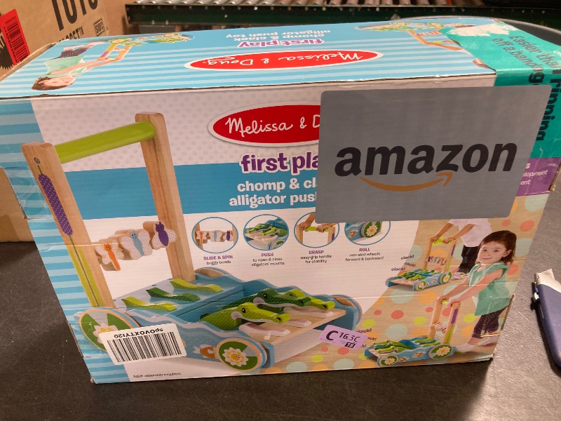 Photo 1 of Melissa & Doug First Play Chomp and Clack Alligator Wooden Push Toy and Activity Walker - Pretend Play Developmental Baby Push Walker Toy For Toddlers Ages 1+, 1 EA