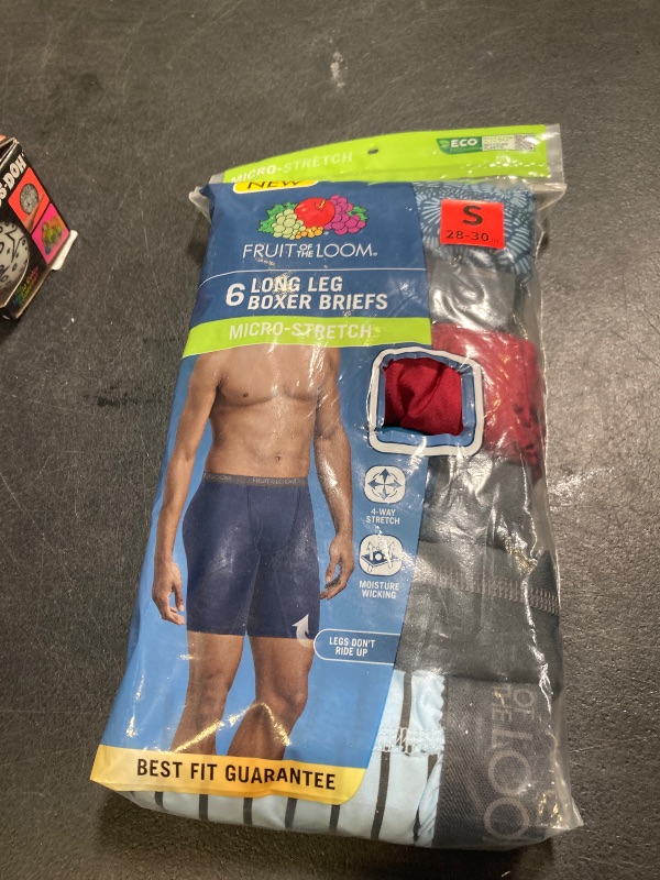 Photo 1 of Fruit of the Loom Men's Standard Micro Stretch Boxer Briefs, Designed to Move with You, Lightweight & Moisture Wicking, Long Leg-6 Pack-Assorted Colors