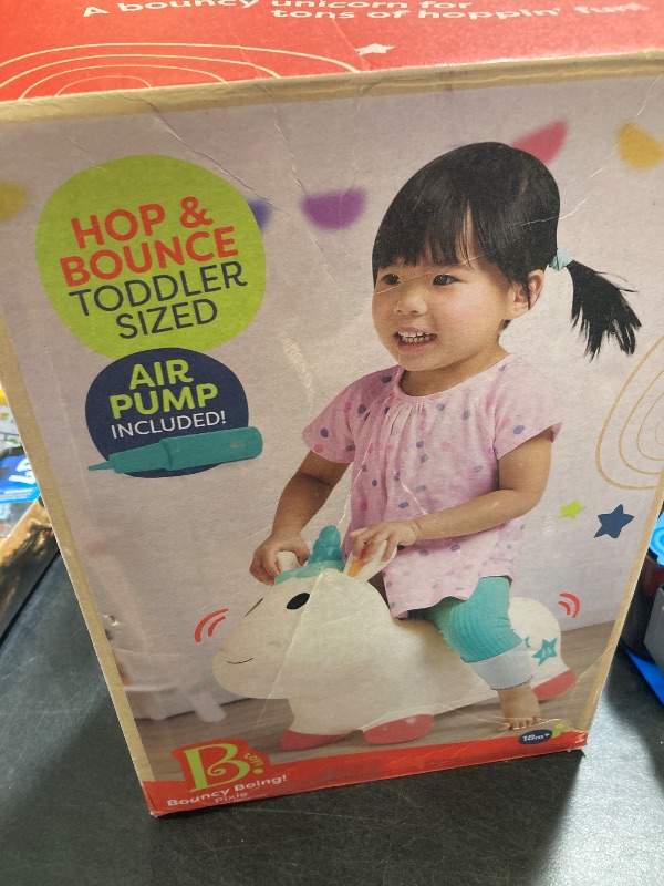 Photo 1 of B. – Ride-On Unicorn Bouncer – Bouncy Animal Toy – Inflatable Hopper & Air Pump – Bouncing & Active Play – 18 Months + – Bouncy Boing - Pixie