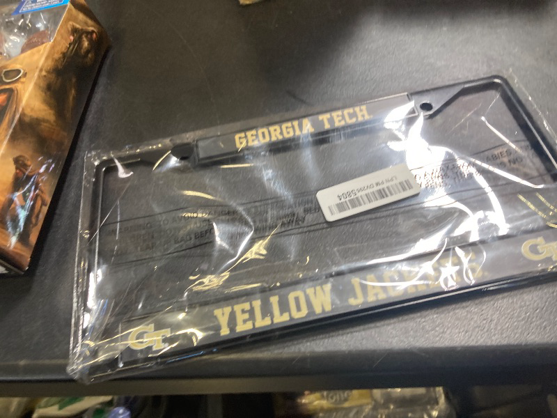 Photo 1 of Rico Industries NCAA Georgia Tech Yellow Jackets - GT Black Chrome Frame with Plastic Inserts 12" x 6" Car/Truck Auto Accessory