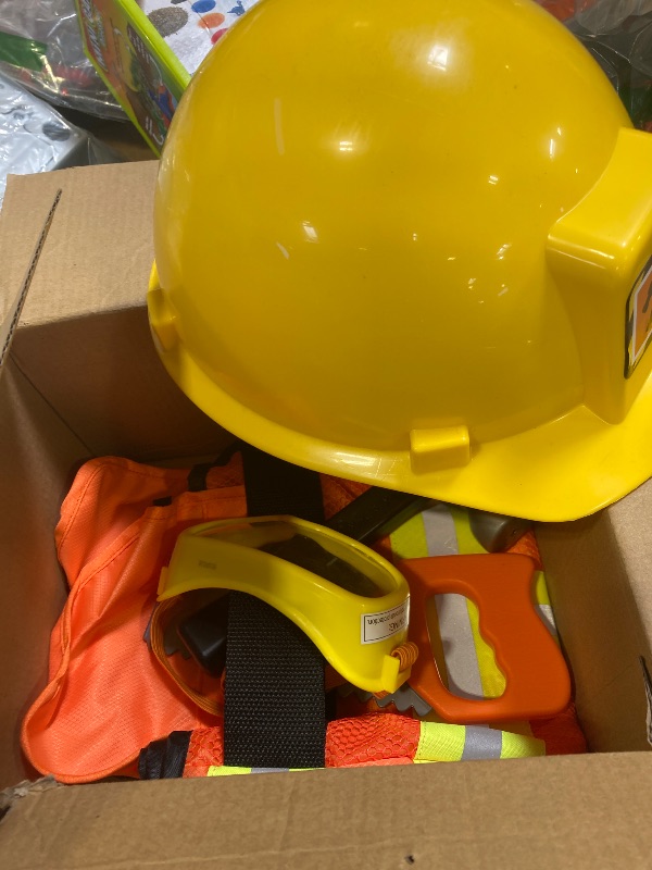 Photo 1 of Melissa & Doug Construction Worker Role Play Costume Dress-Up Set (6 pcs) Frustration-Free Packaging - Pretend Construction Worker Outfit, Construction Worker Costume Set For Kids, Toddlers Ages 3+