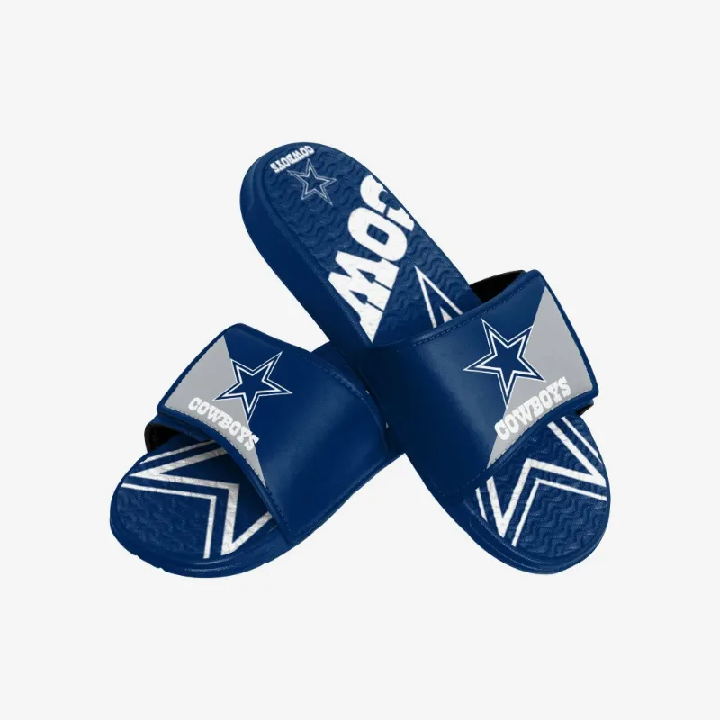 Photo 1 of FOCO Dallas Cowboys NFL Mens Colorblock Big Logo Gel Slides - L