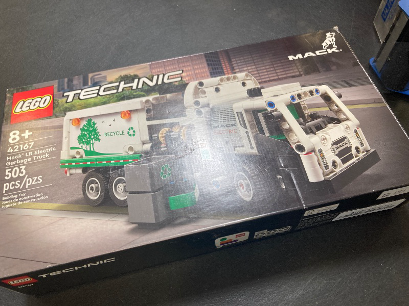 Photo 1 of LEGO Technic Mack LR Electric Garbage Truck Toy, Buildable Kids Truck for Pretend Play, Great Gift for Boys, Girls and Kids Ages 8 and Up who Love Recycling Truck Toys and Vehicles, 42167