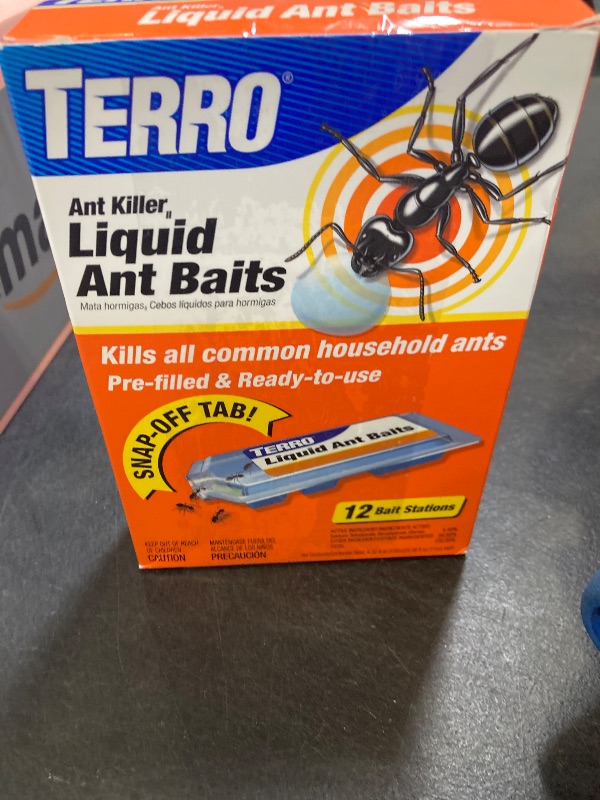 Photo 1 of TERRO Ant Killer Bait Stations T300B - Liquid Bait to Eliminate Ants - 12 Count Stations for Effective Indoor Ant Control
