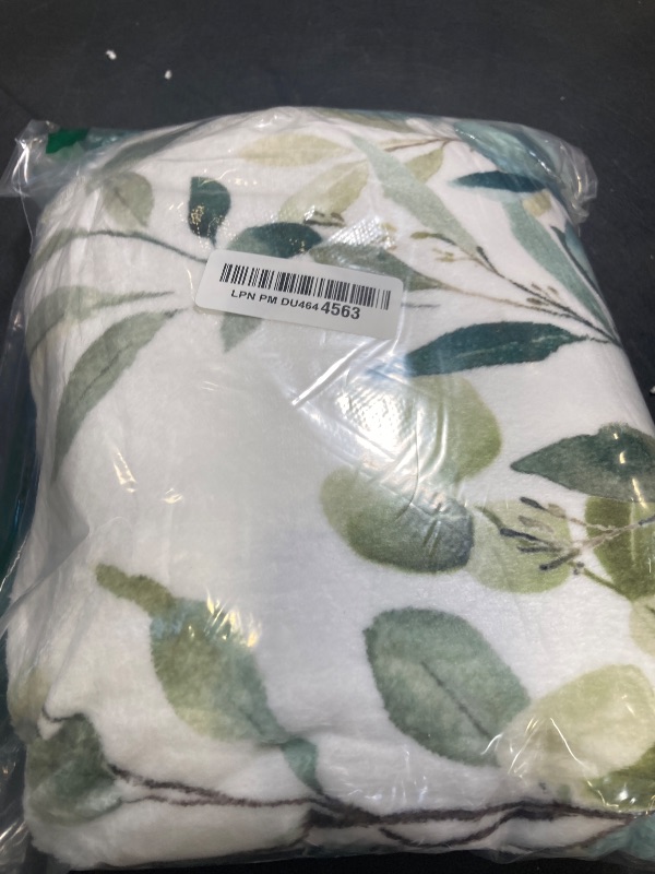 Photo 1 of Horaldaily Spring Flannel Blanket 50x60 Inches Eucalyptus Wildflowers Butterflies Fleece Blanket Throw, Soft Lightweight Plush Cozy Blankets for Bed, Sofa, Couch, Travel, Camping